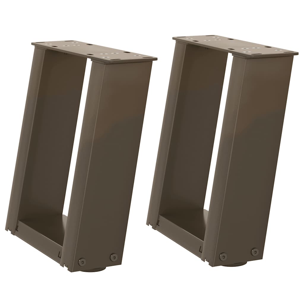 Pieds de table basse en U 2 pièces Acier naturel 30 x (30-31) cm Acier - XIOS