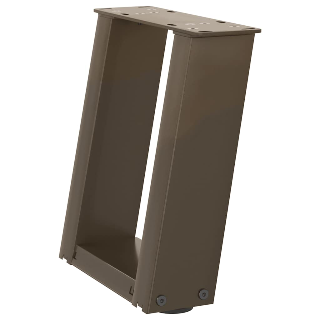 Pieds de table basse en U 2 pièces Acier naturel 30 x (30-31) cm Acier - XIOS