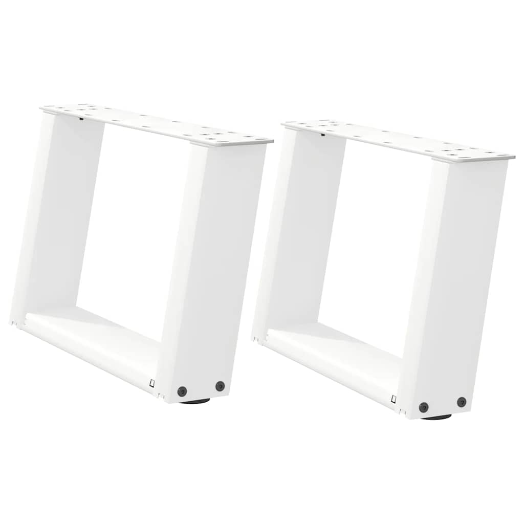Pieds de table basse en U 2 pièces Blanc 40 x (30-31) cm Acier - XIOS