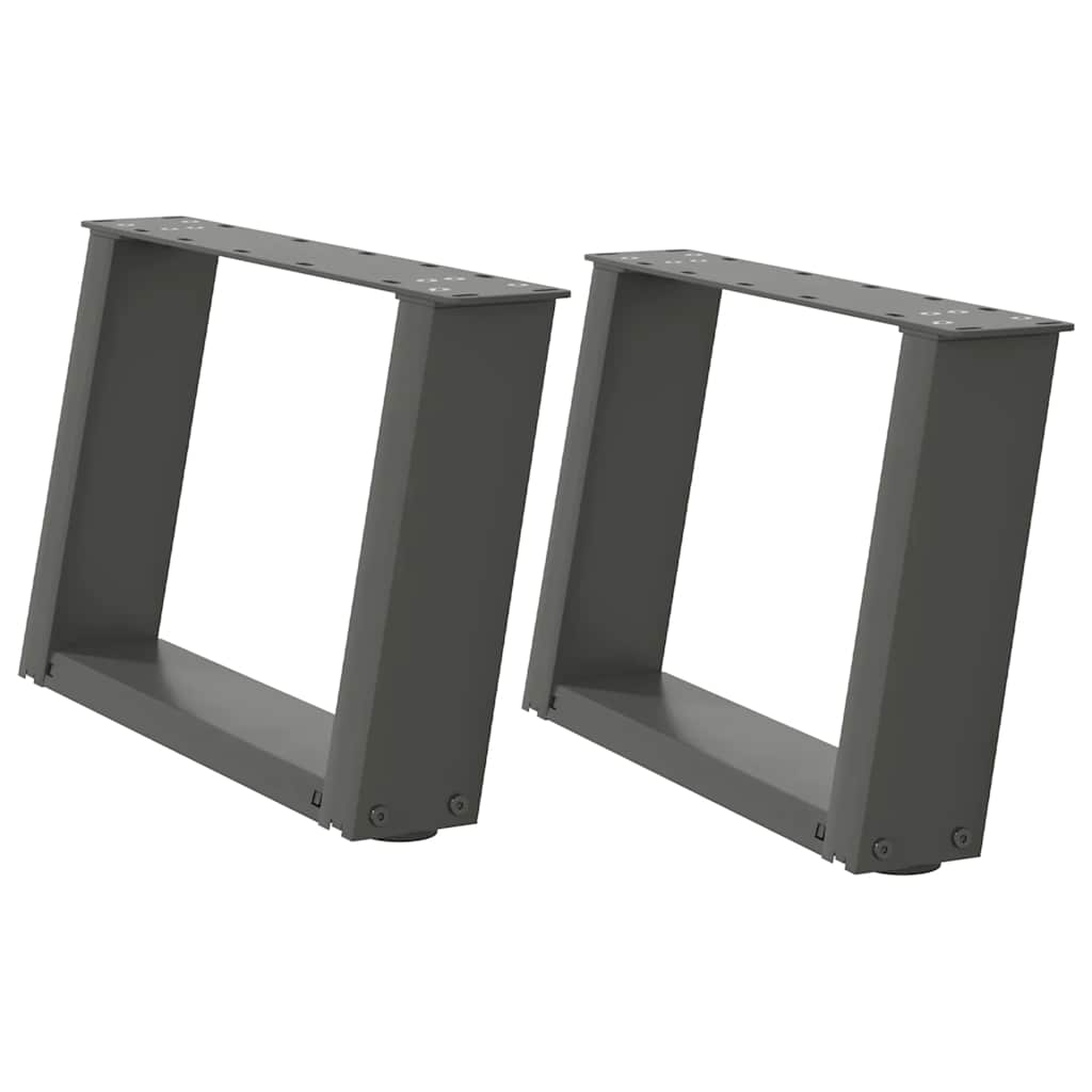 Pieds de table basse en U 2 pièces Anthracite 40 x (30-31) cm Acier - XIOS