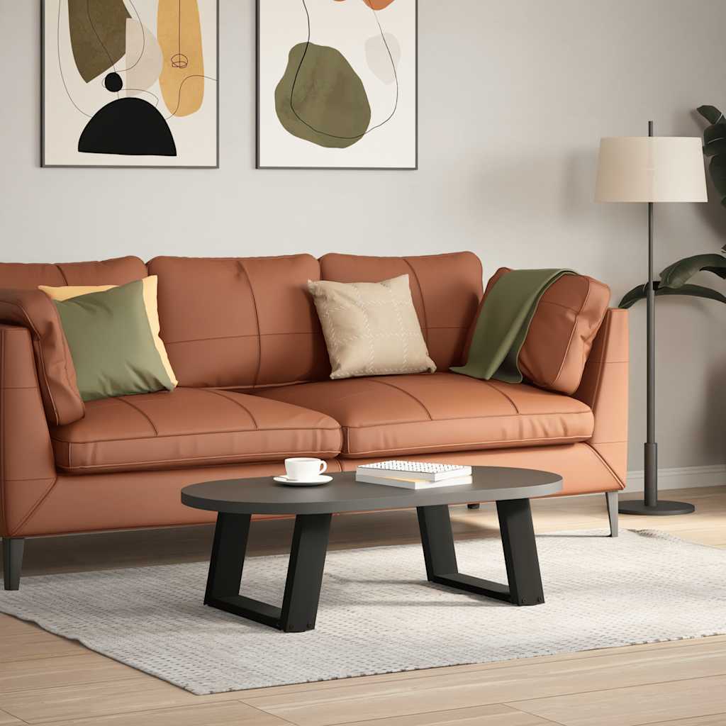 Pieds de table basse en U, 2 pièces, noir, 50 x (30-31) cm, acier - XIOS