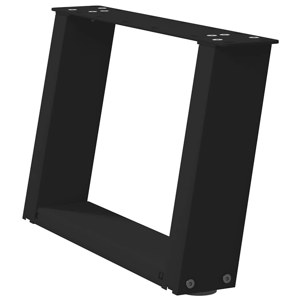 Pieds de table basse en U, 2 pièces, noir, 50 x (30-31) cm, acier - XIOS