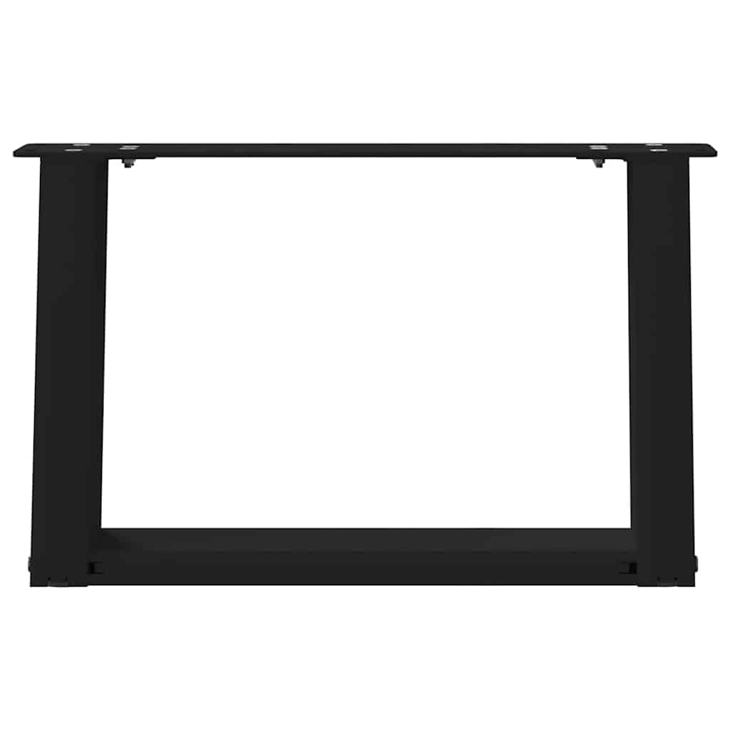 Pieds de table basse en U, 2 pièces, noir, 50 x (30-31) cm, acier - XIOS