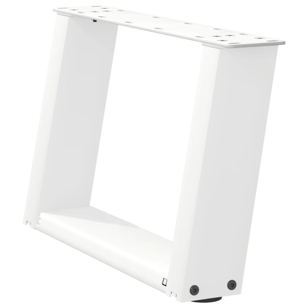 Pieds de table basse en U, 2 pièces, blanc, 50 x (30-31) cm, acier - XIOS