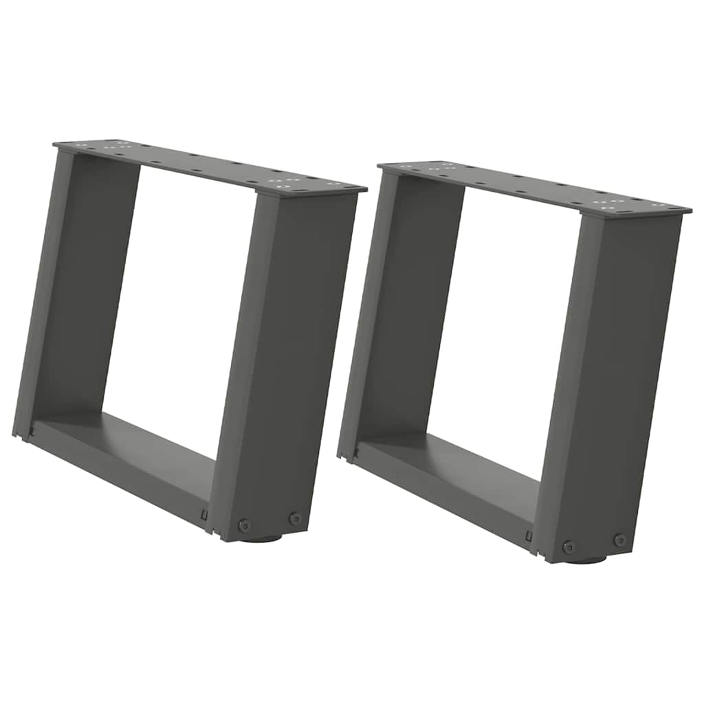 Pieds de table basse en U, 2 pièces, anthracite, 50 x (30-31) cm, acier - XIOS