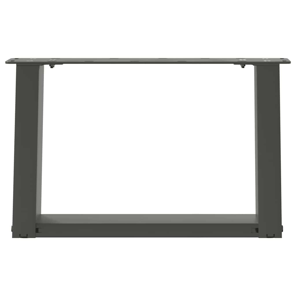 Pieds de table basse en U, 2 pièces, anthracite, 50 x (30-31) cm, acier - XIOS