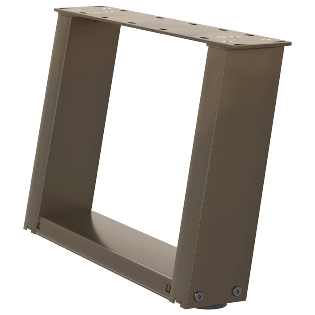 Pieds de table basse en U, 2 pièces, acier naturel, 50 x (30-31) cm - XIOS