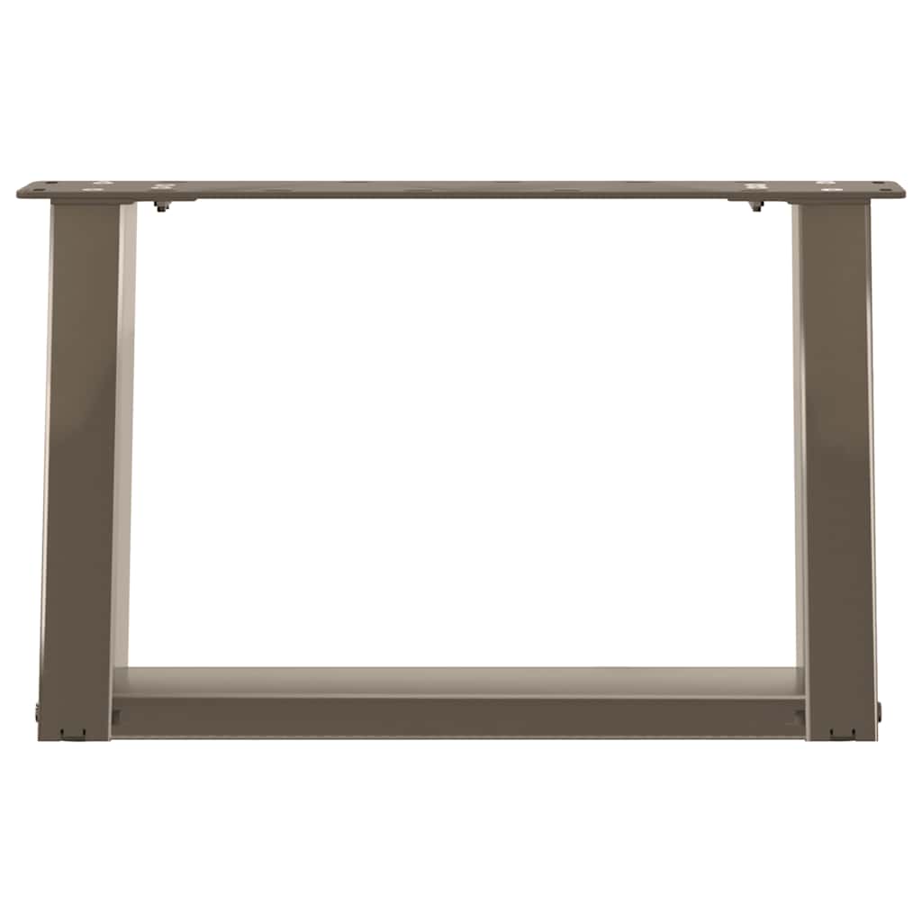 Pieds de table basse en U, 2 pièces, acier naturel, 50 x (30-31) cm - XIOS