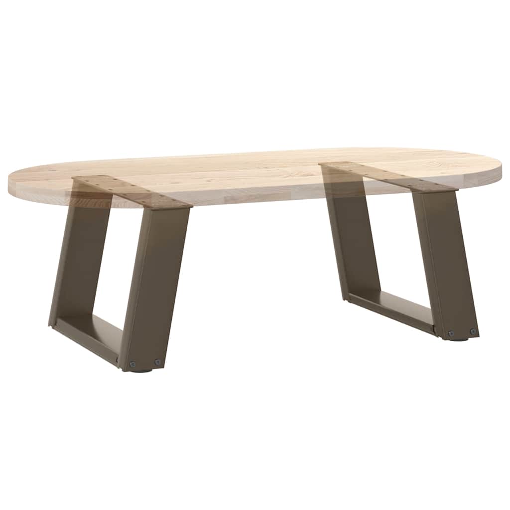 Pieds de table basse en U, 2 pièces, acier naturel, 50 x (30-31) cm - XIOS