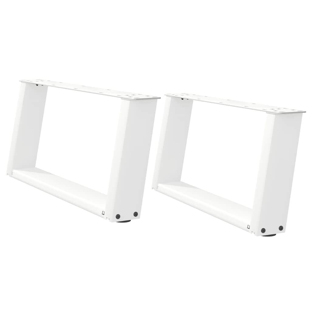 Pieds de table basse en U 2 pièces Blanc 60 x (30-31) cm Acier - XIOS