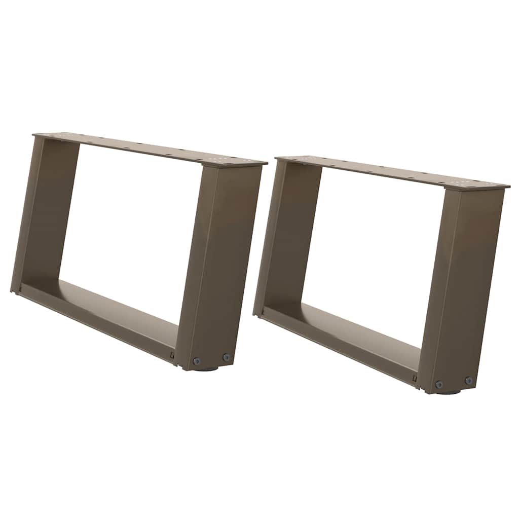 Pieds de table basse en U 2 pièces Acier naturel 60 x (30-31) cm Acier - XIOS