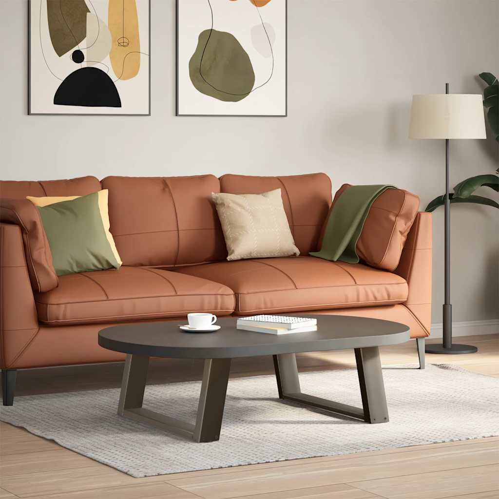 Pieds de table basse en U 2 pièces Acier naturel 60 x (30-31) cm Acier - XIOS