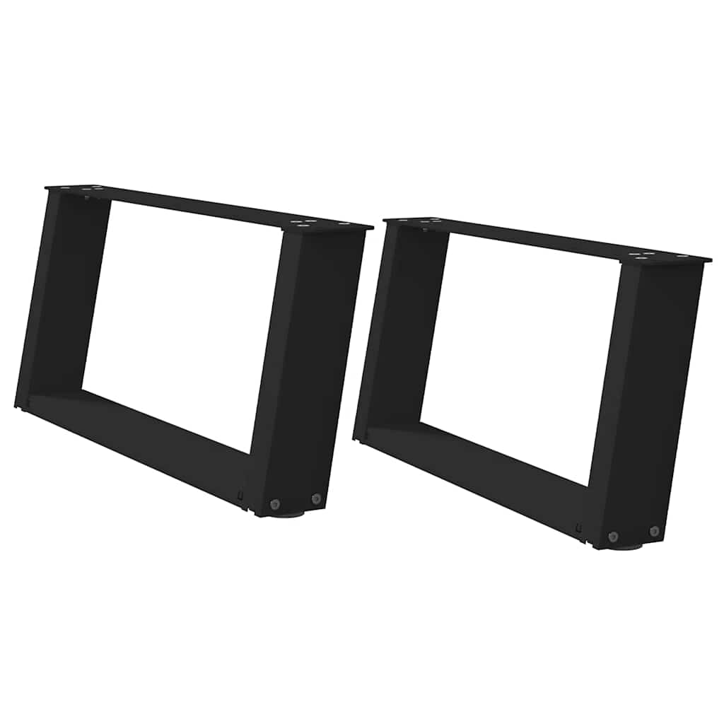 Pieds de table basse en U, 2 pièces, noir, 70 x (30-31) cm, acier - XIOS