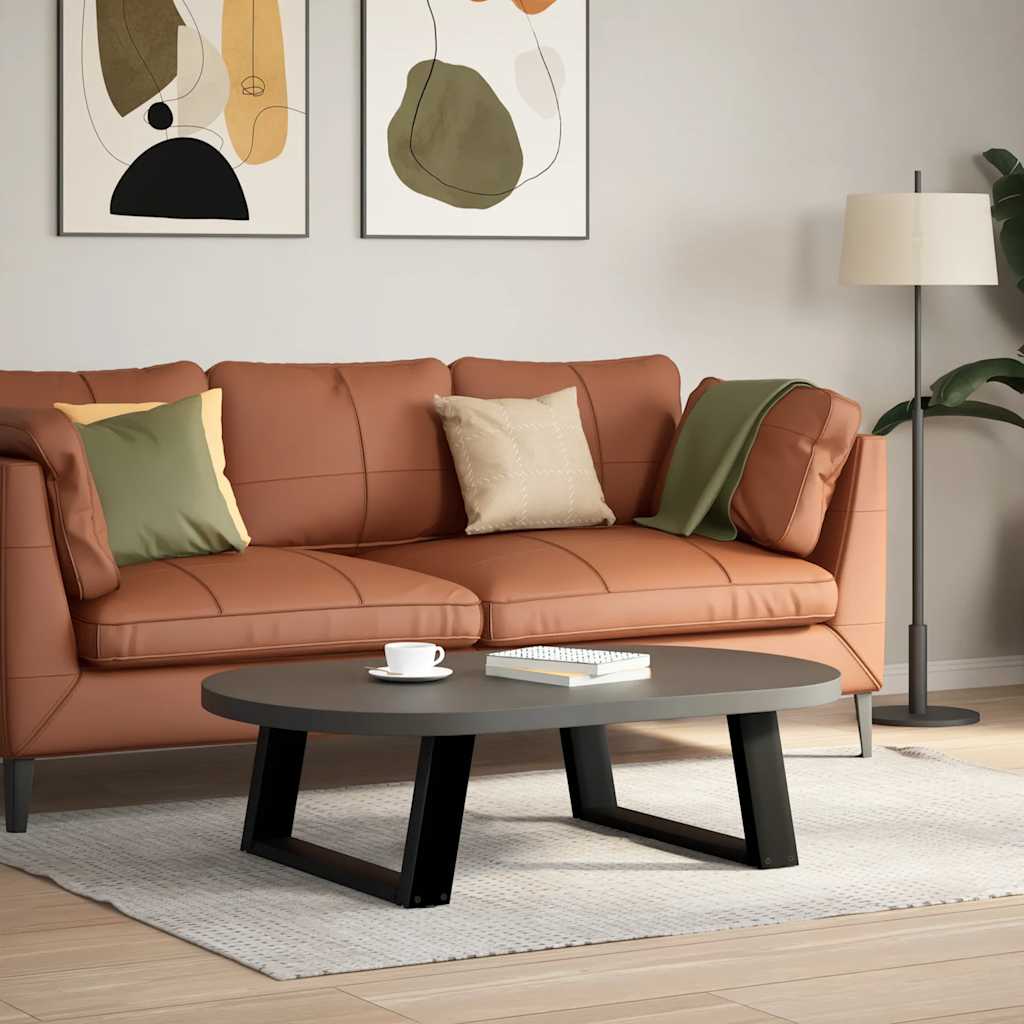 Pieds de table basse en U, 2 pièces, noir, 70 x (30-31) cm, acier - XIOS