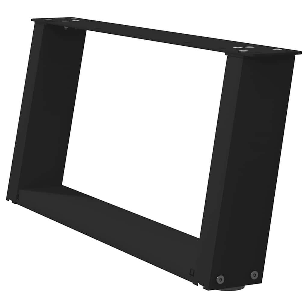 Pieds de table basse en U, 2 pièces, noir, 70 x (30-31) cm, acier - XIOS