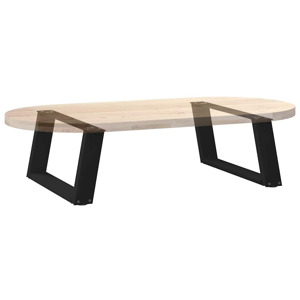 Pieds de table basse en U, 2 pièces, noir, 70 x (30-31) cm, acier - XIOS