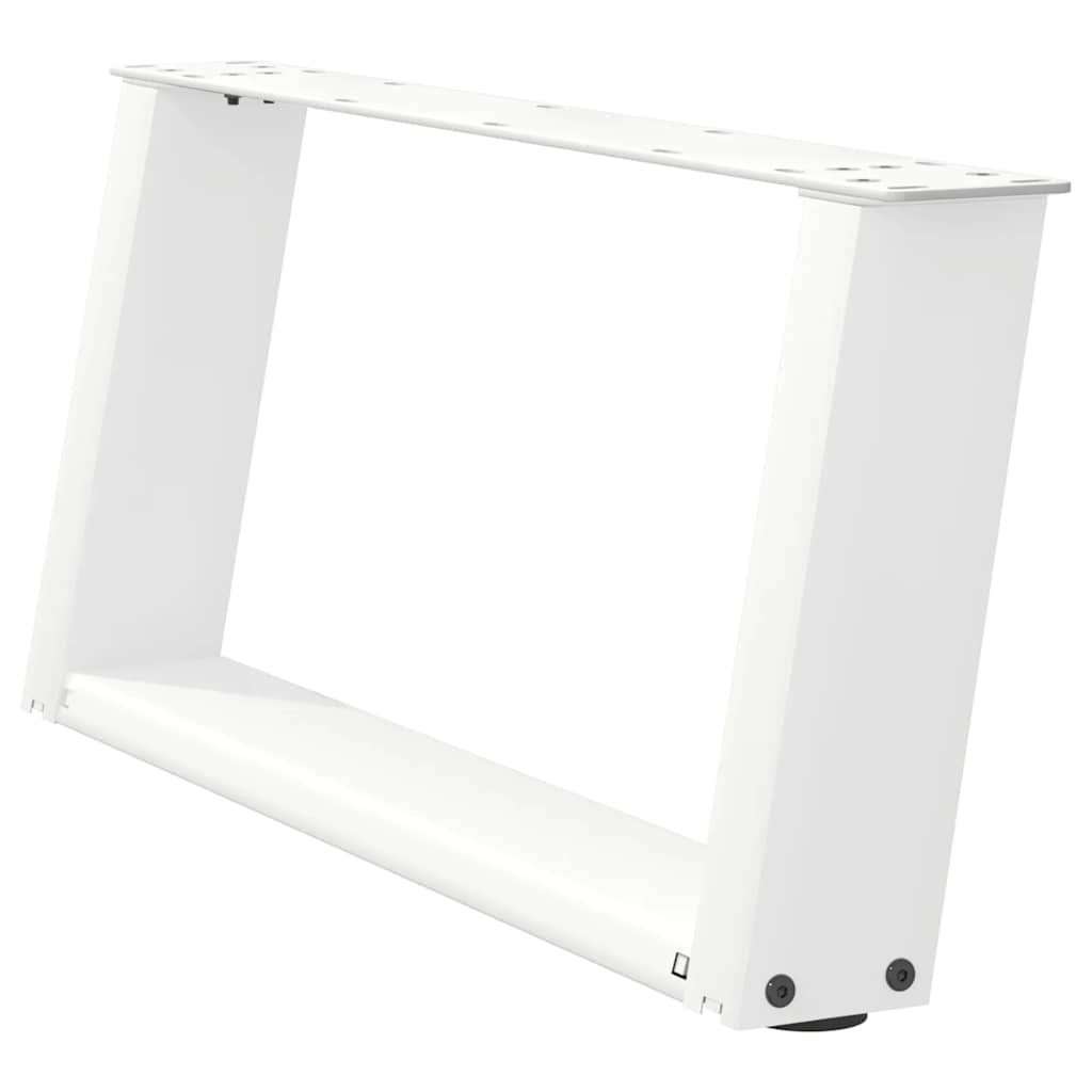 Pieds de table basse en U 2 pièces Blanc 70 x (30-31) cm Acier - XIOS
