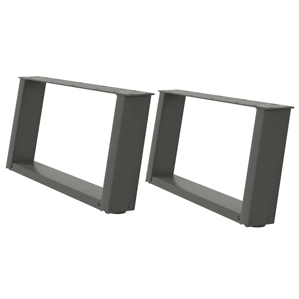 Pieds de table basse en U 2 pièces Anthracite 70 x (30-31) cm Acier - XIOS