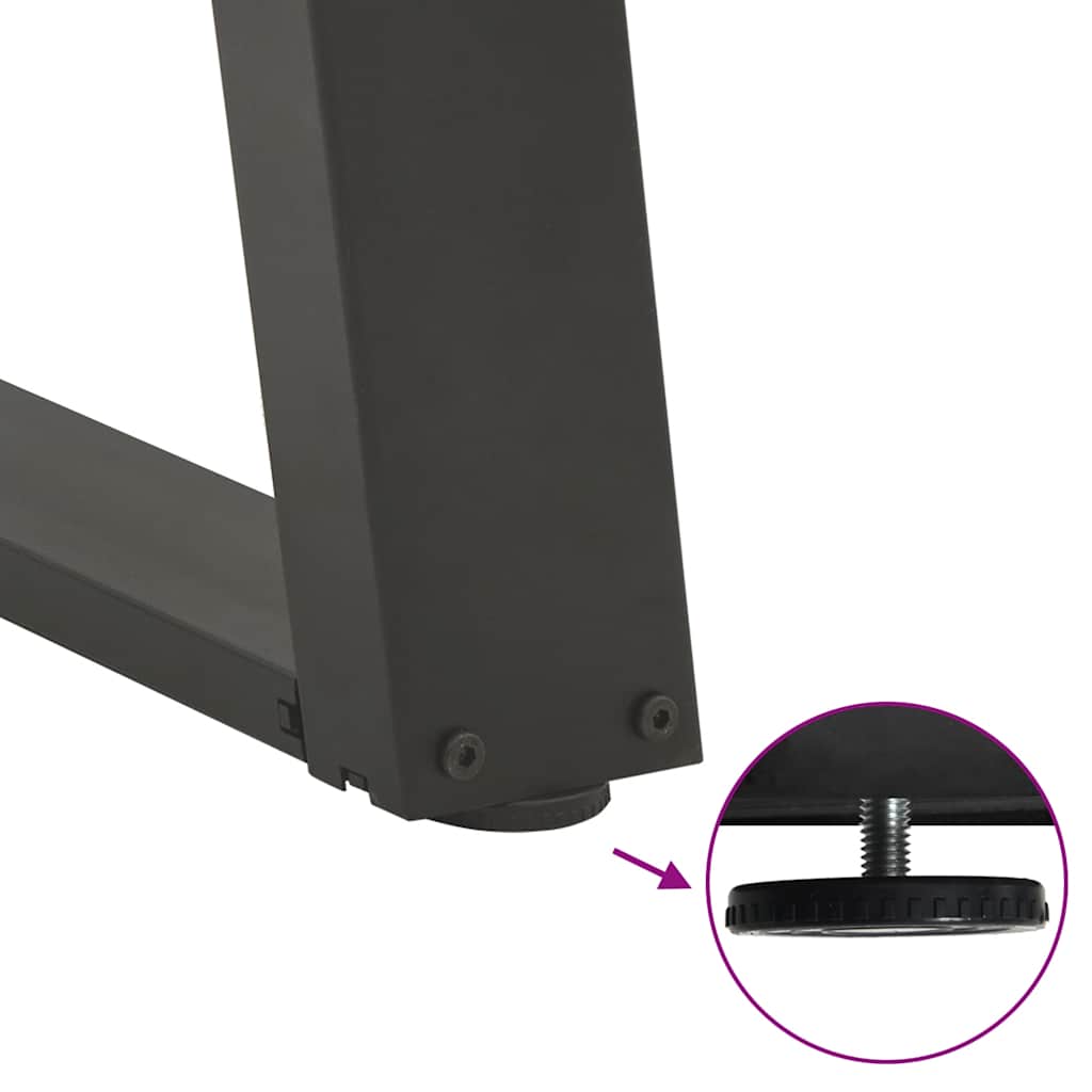 Pieds de table basse en U 2 pièces Anthracite 70 x (30-31) cm Acier - XIOS