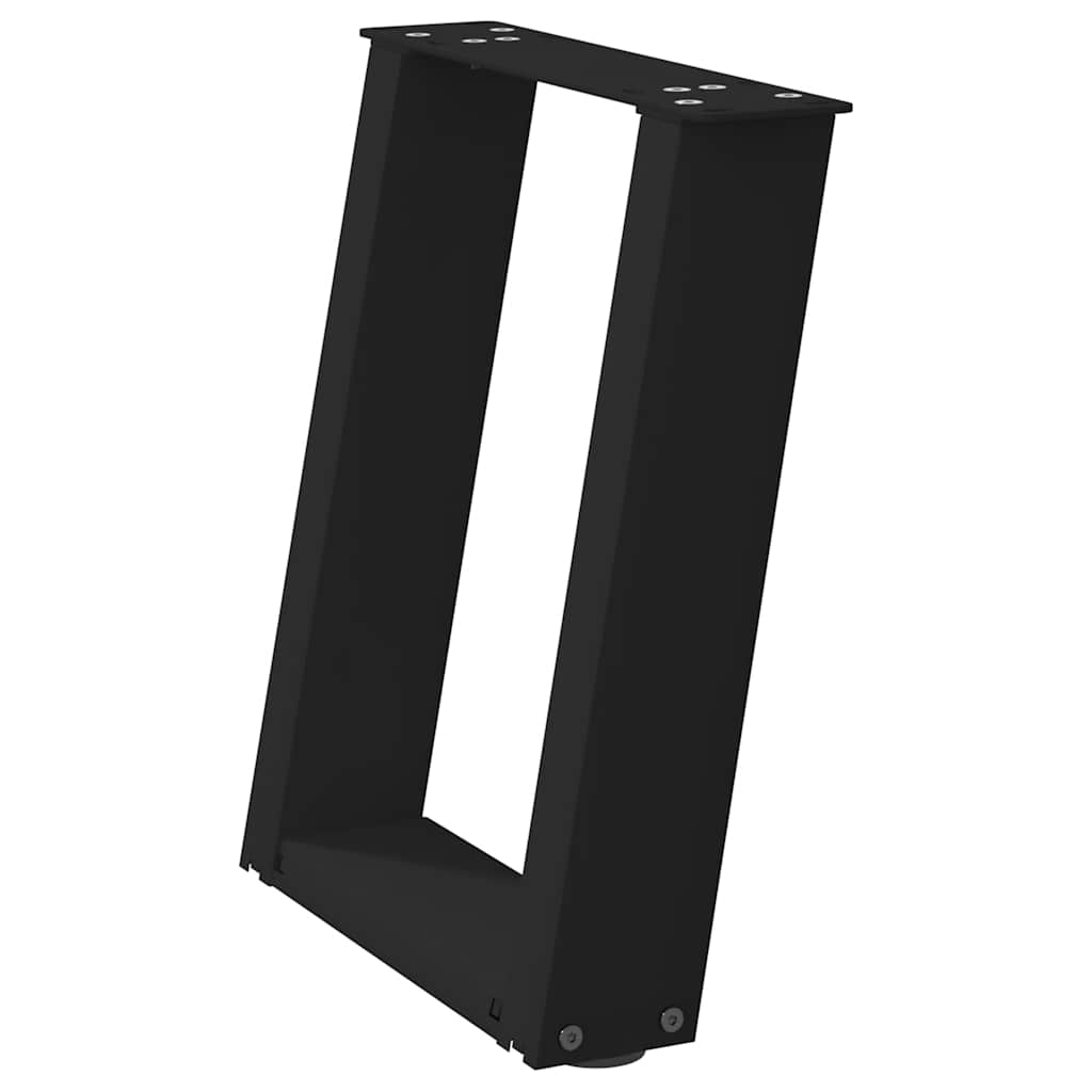 Pieds de table basse en U 2 pièces Noir 28 x (42-43) cm Acier - XIOS