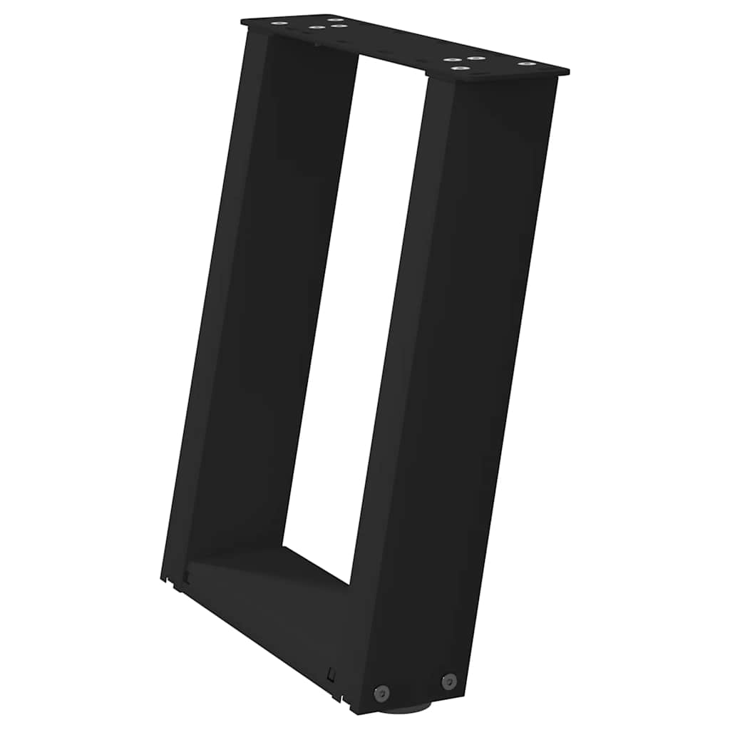 Pieds de table basse en U 2 pièces Noir 38 x (42-43) cm Acier - XIOS