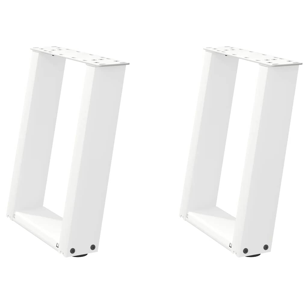 Pieds de table basse en U 2 pièces Blanc 38 x (42-43) cm Acier - XIOS