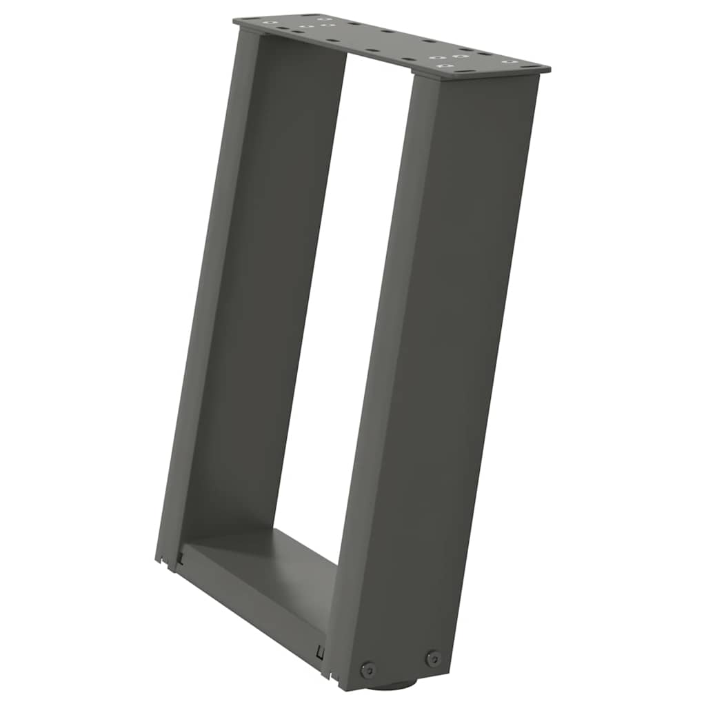 Pieds de table basse en U 2 pièces Anthracite 38 x (42-43) cm Acier - XIOS