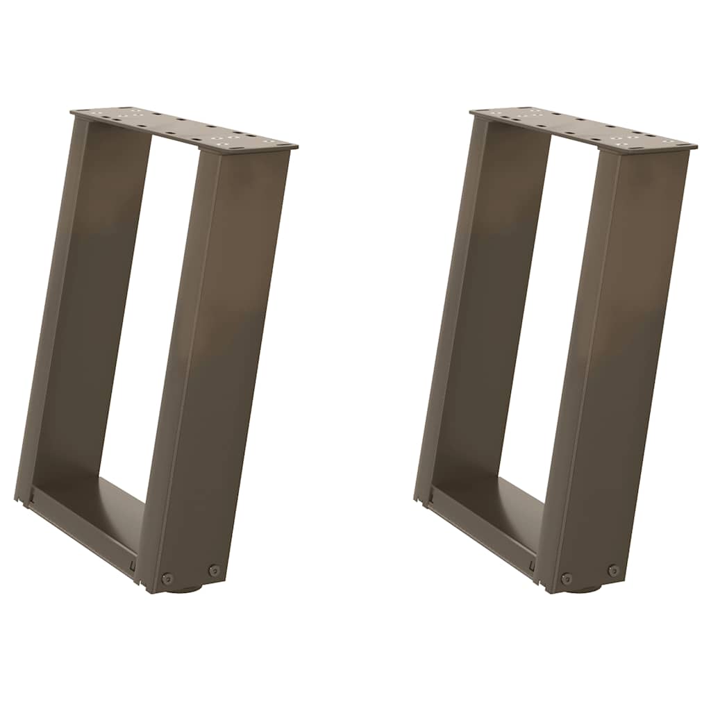 Pieds de table basse en U 2 pièces Acier naturel 38 x (42-43) cm Acier - XIOS