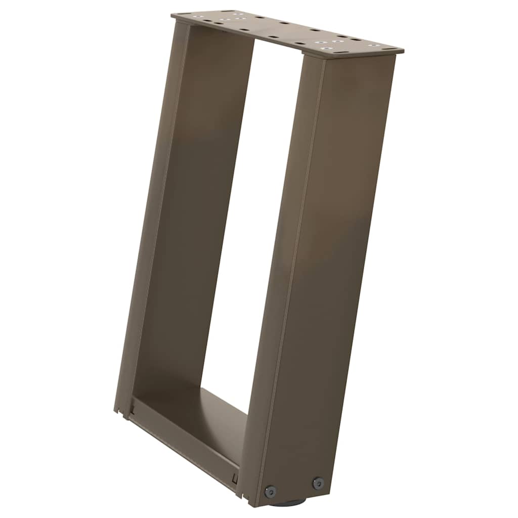 Pieds de table basse en U 2 pièces Acier naturel 38 x (42-43) cm Acier - XIOS