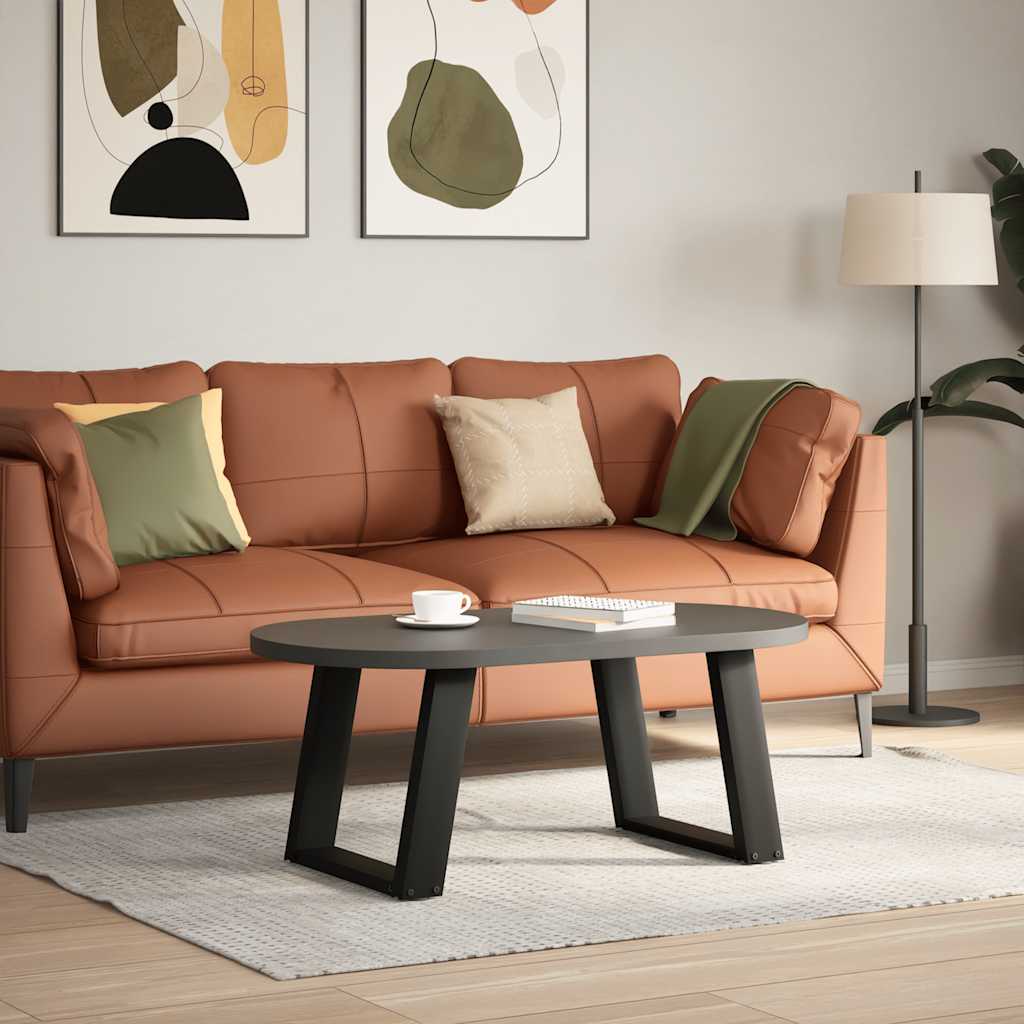 Pieds de table basse en U, 2 pièces, noir, 50 x (42-43) cm, acier - XIOS