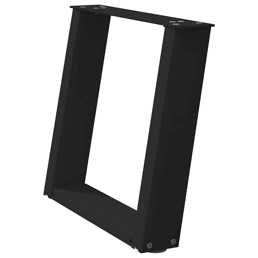 Pieds de table basse en U, 2 pièces, noir, 50 x (42-43) cm, acier - XIOS