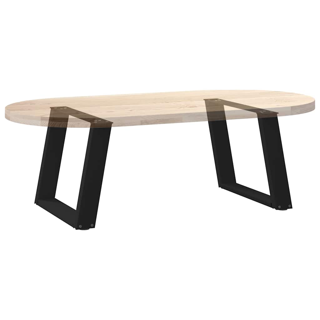 Pieds de table basse en U, 2 pièces, noir, 50 x (42-43) cm, acier - XIOS