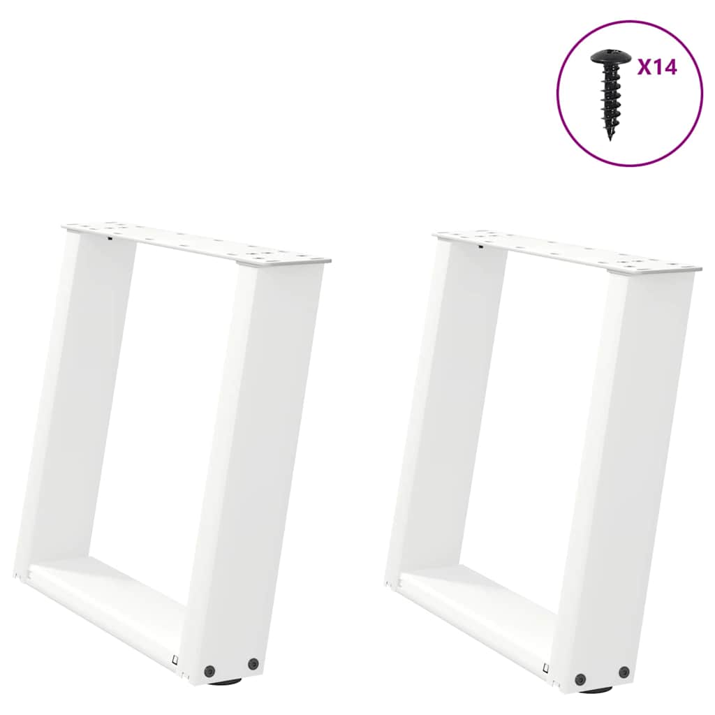 Pieds de table basse en U, 2 pièces, blanc, 50 x (42-43) cm, acier - XIOS