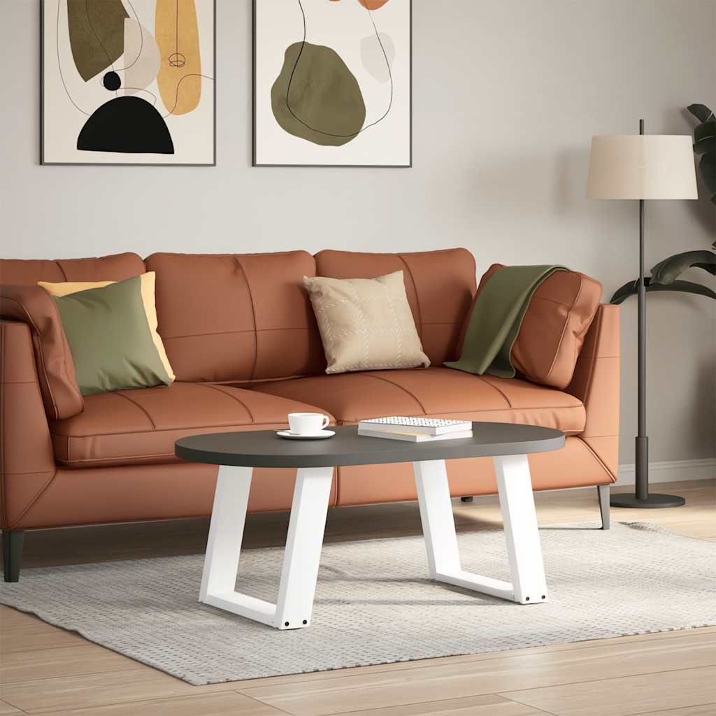 Pieds de table basse en U, 2 pièces, blanc, 50 x (42-43) cm, acier - XIOS