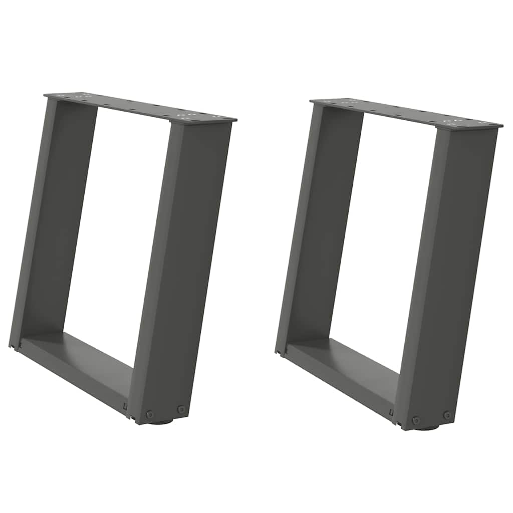 Pieds de table basse en U, 2 pièces, anthracite, 50 x (42-43) cm, acier - XIOS