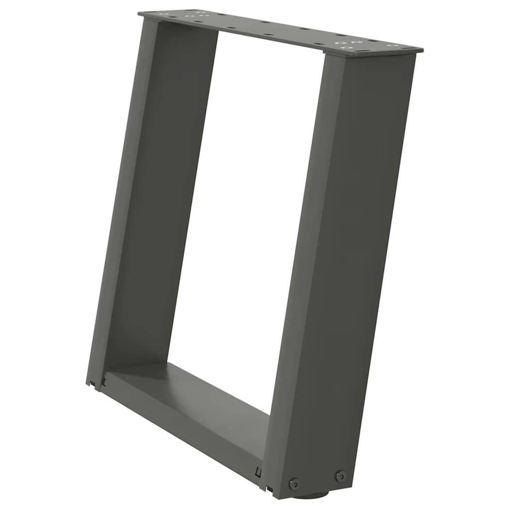 Pieds de table basse en U, 2 pièces, anthracite, 50 x (42-43) cm, acier - XIOS