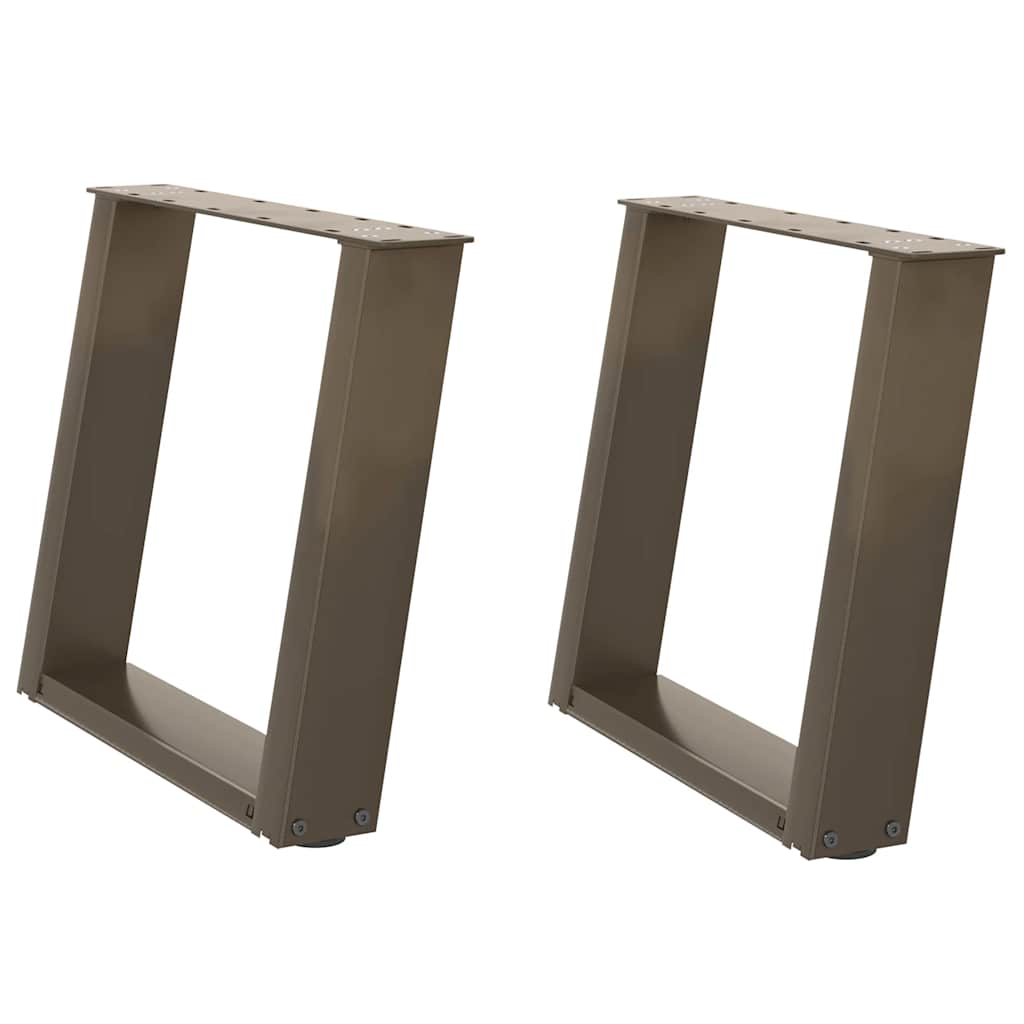 Pieds de table basse en U, 2 pièces, acier naturel, 50 x (42-43) cm - XIOS