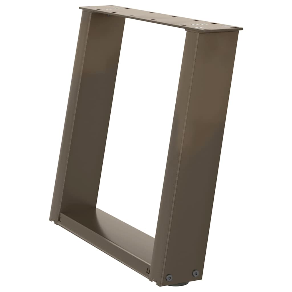 Pieds de table basse en U, 2 pièces, acier naturel, 50 x (42-43) cm - XIOS