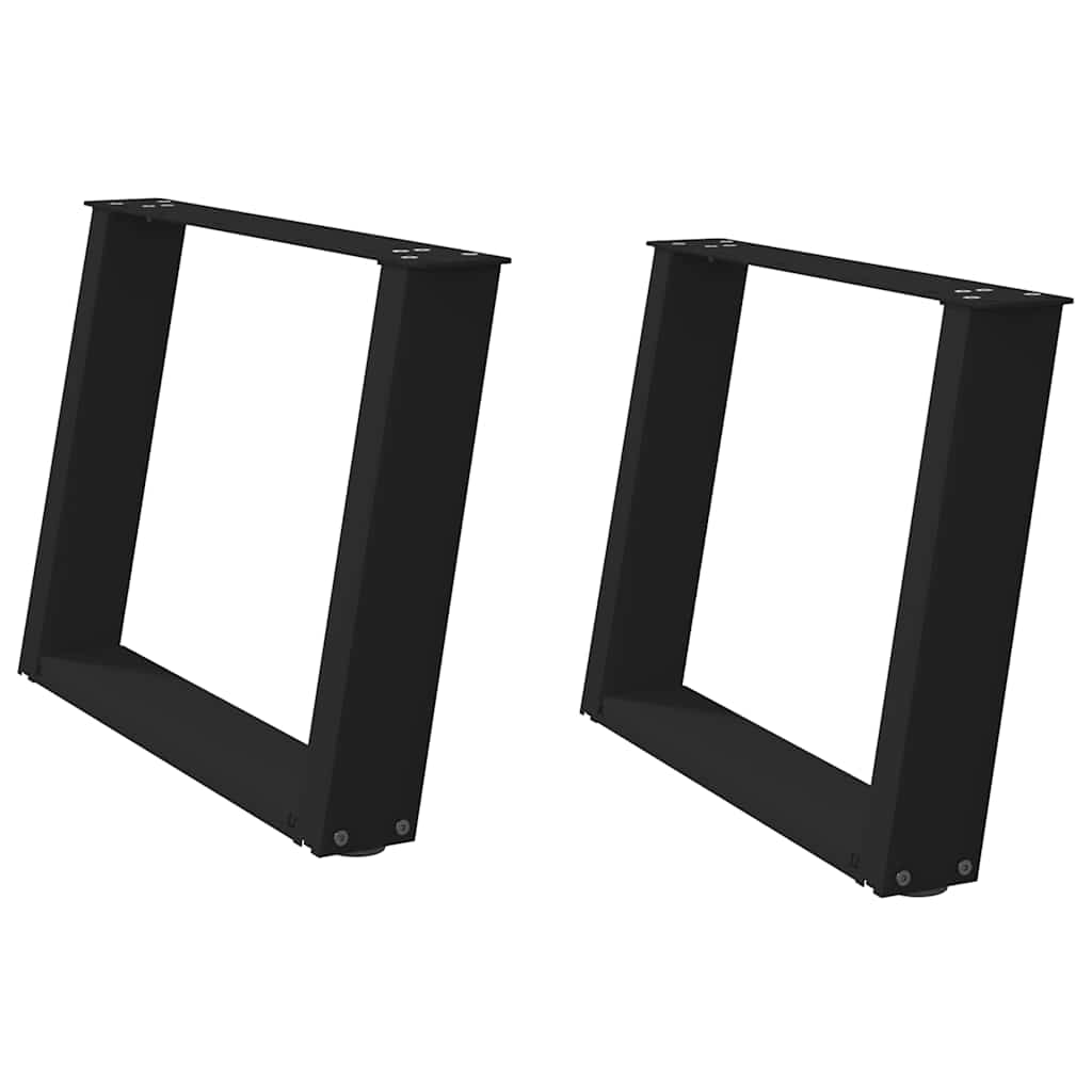 Pieds de table basse en U, 2 pièces, noir, 60 x (42-43) cm, acier - XIOS