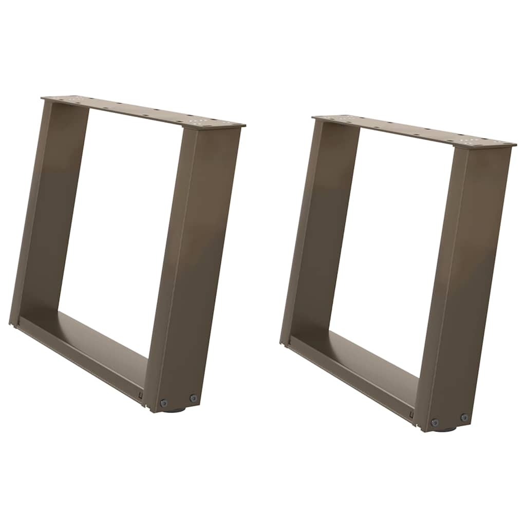 Pieds de table basse en U, 2 pièces, acier naturel, 60 x (42-43) cm - XIOS