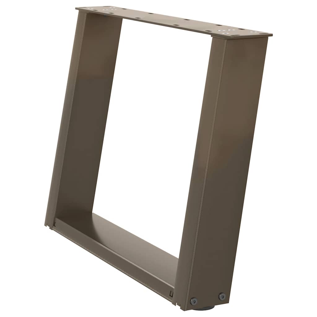 Pieds de table basse en U, 2 pièces, acier naturel, 60 x (42-43) cm - XIOS