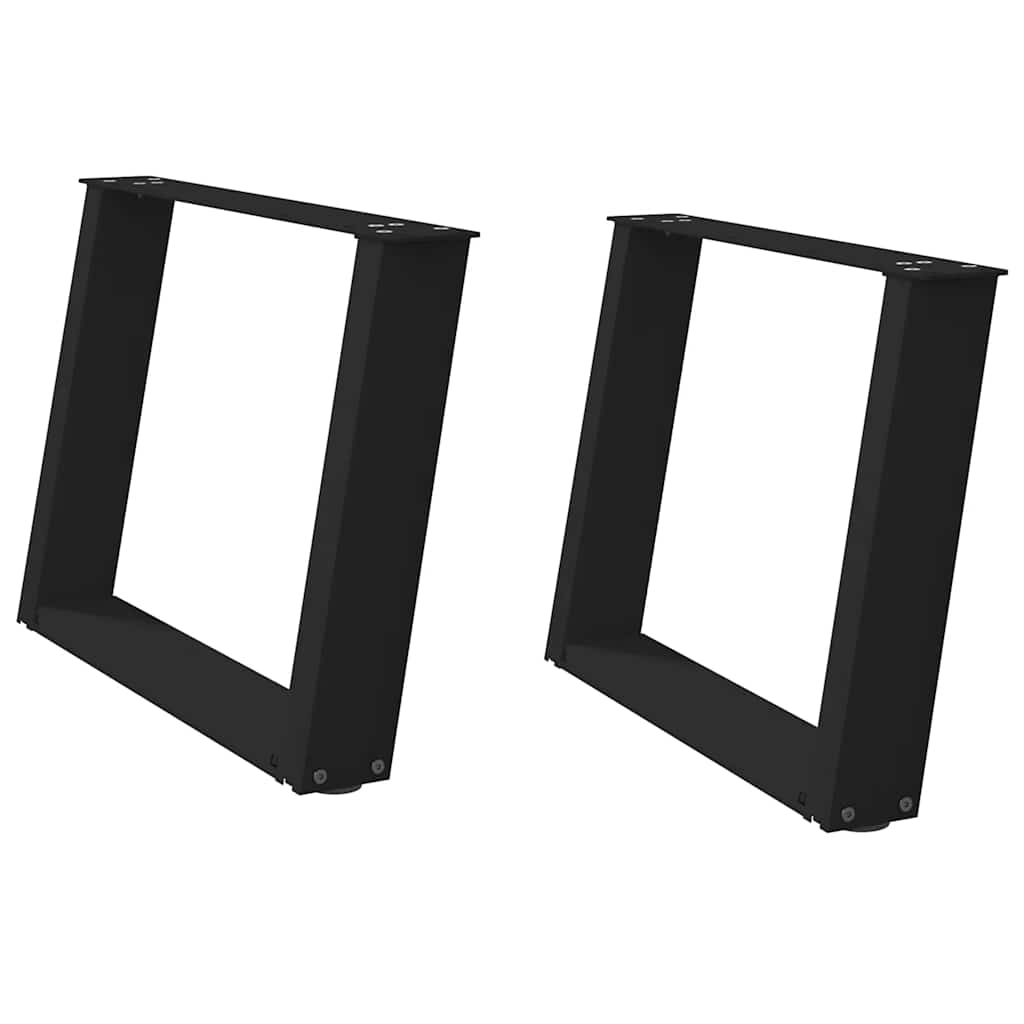 Pieds de table basse en U 2 pièces Noir 70 x (42-43) cm Acier - XIOS