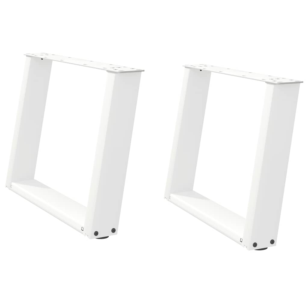 Pieds de table basse en U, 2 pièces, blanc, 70 x (42-43) cm, acier - XIOS