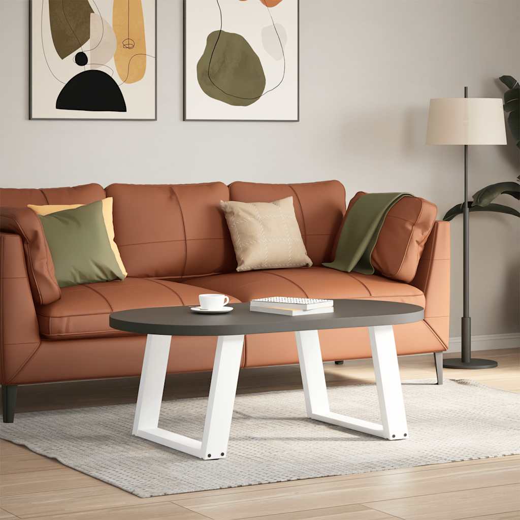 Pieds de table basse en U, 2 pièces, blanc, 70 x (42-43) cm, acier - XIOS