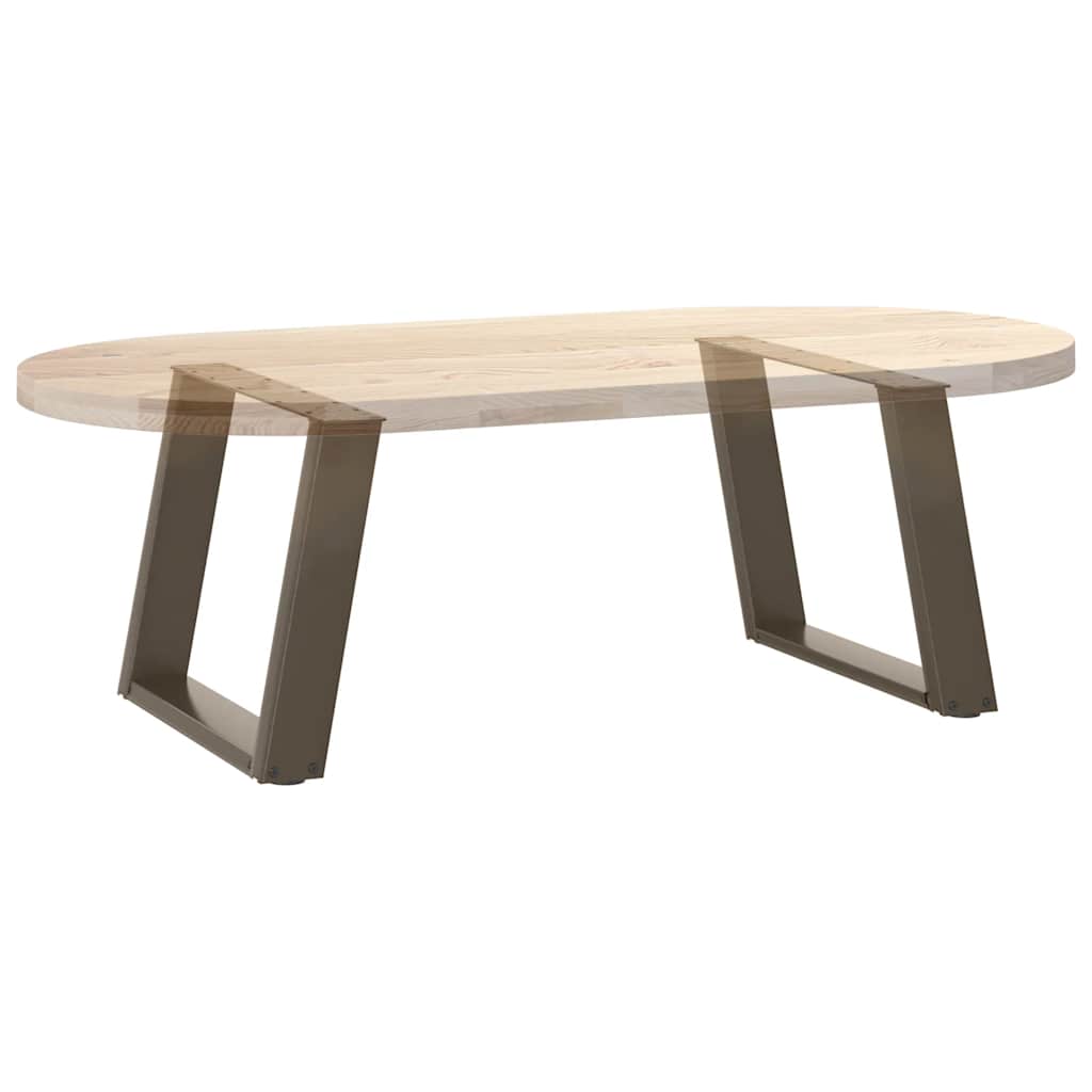 Pieds de table basse en U, 2 pièces, acier naturel, 70 x (42-43) cm - XIOS