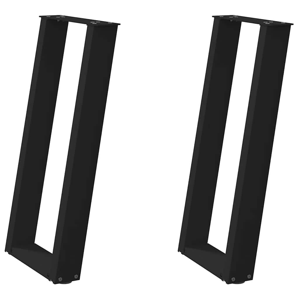 Pieds de table console en U, 2 pièces, noir, 28 x (72-73) cm, acier - XIOS