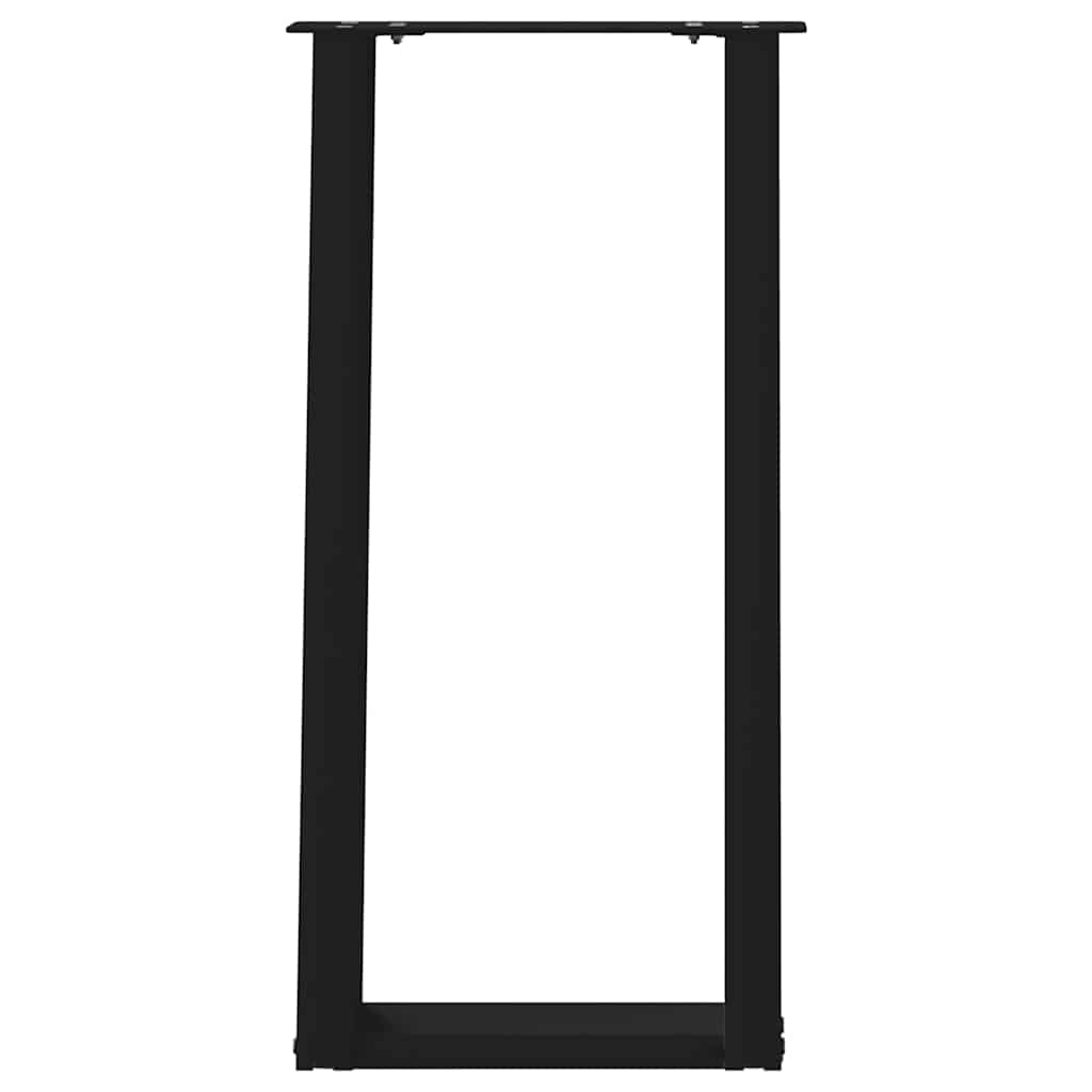 Pieds de table console en U, 2 pièces, noir, 28 x (72-73) cm, acier - XIOS