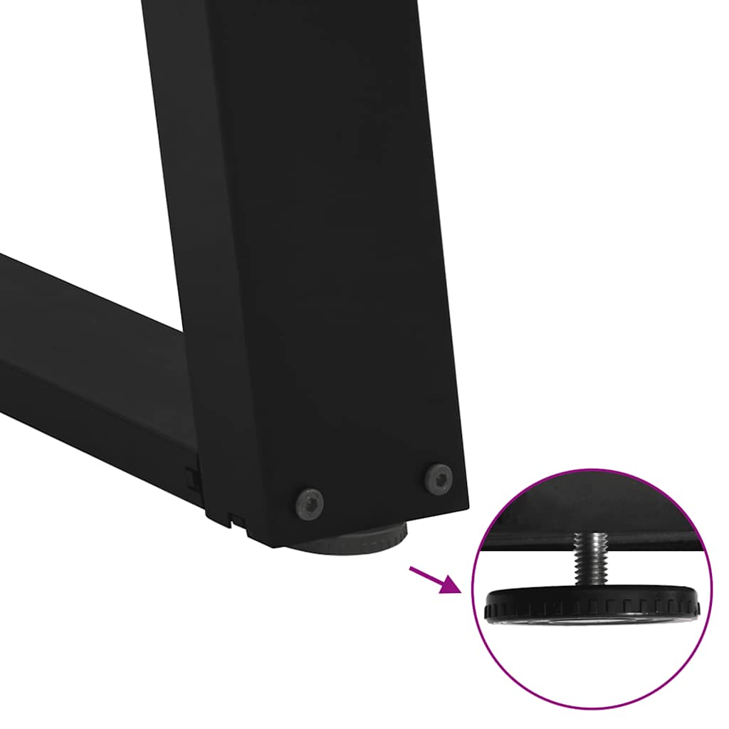 Pieds de table console en U, 2 pièces, noir, 28 x (72-73) cm, acier - XIOS