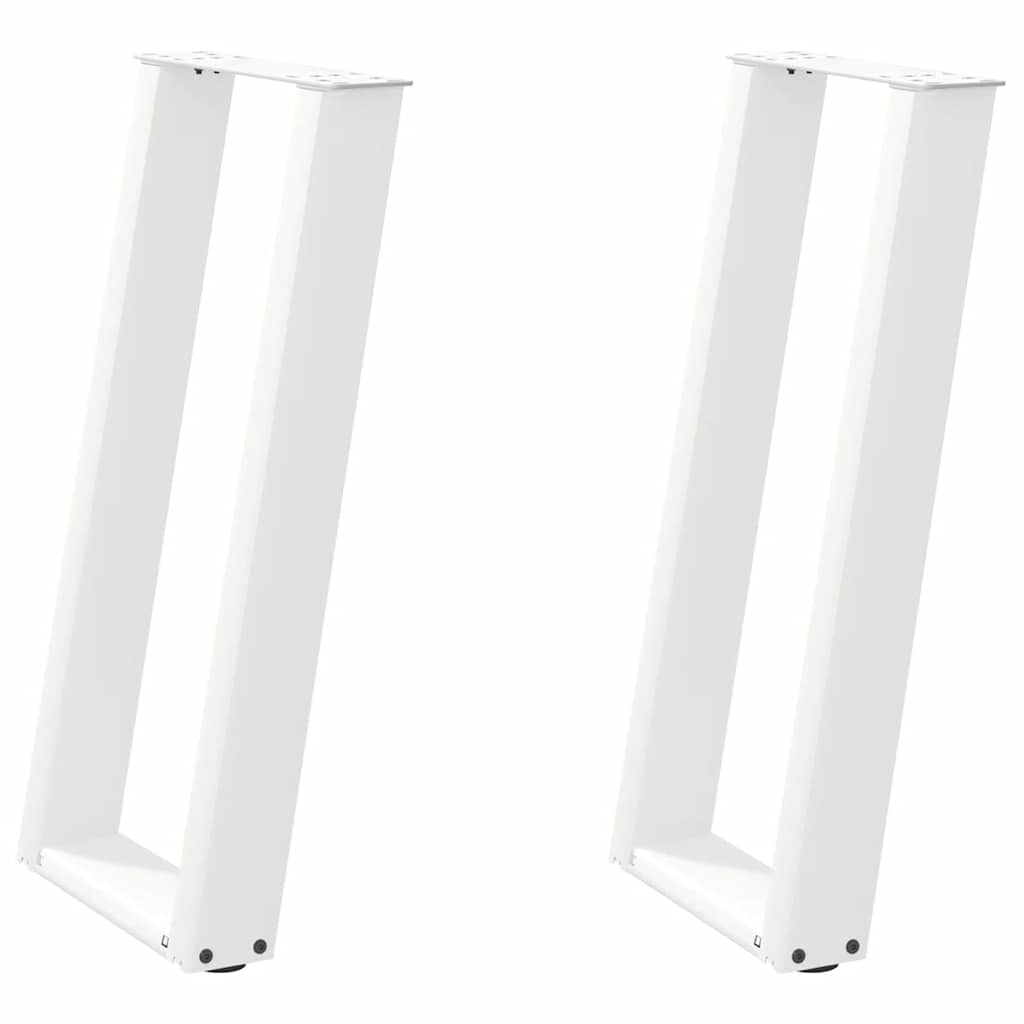 Pieds de table console en U, 2 pièces, blanc, 28 x (72-73) cm, acier - XIOS