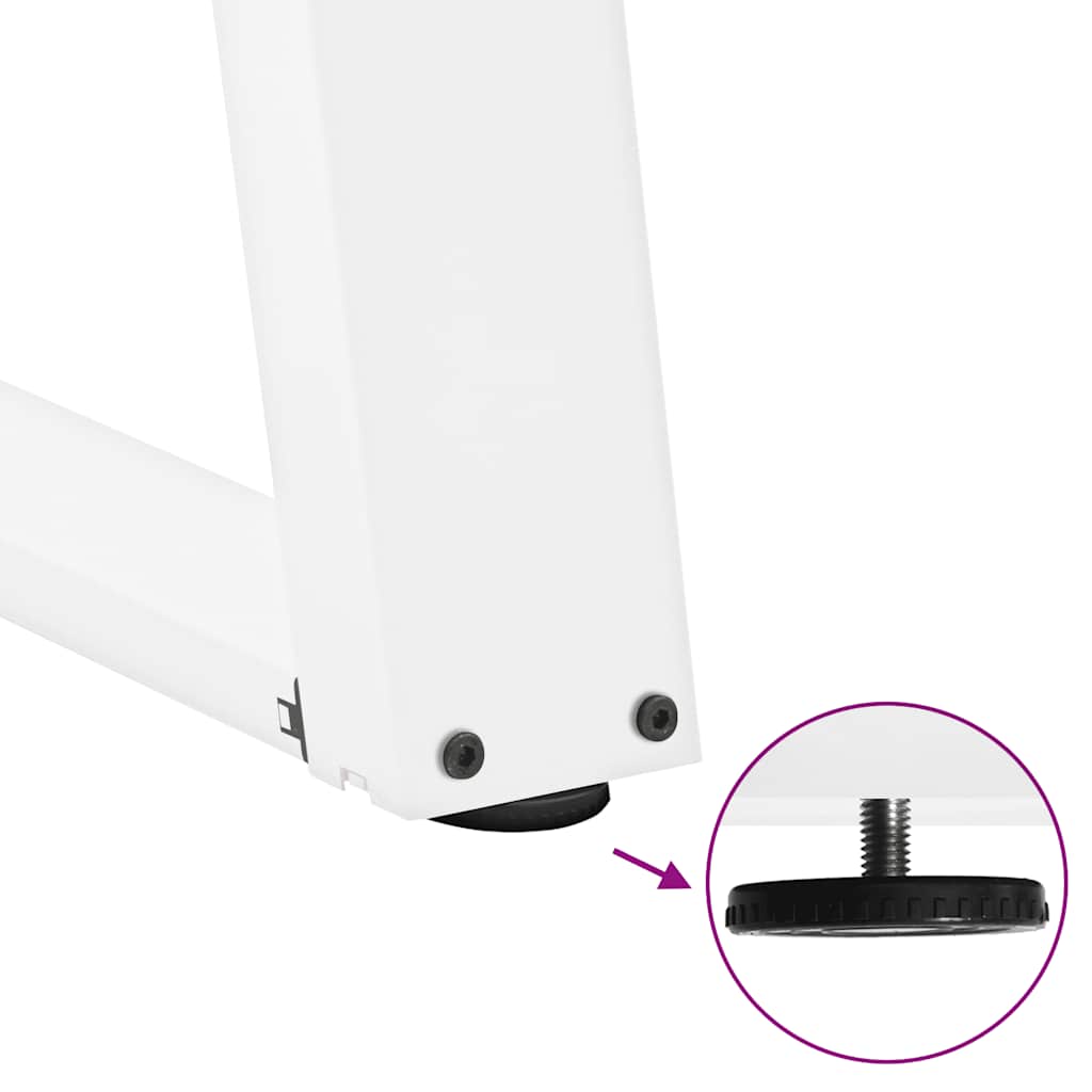 Pieds de table console en U, 2 pièces, blanc, 28 x (72-73) cm, acier - XIOS